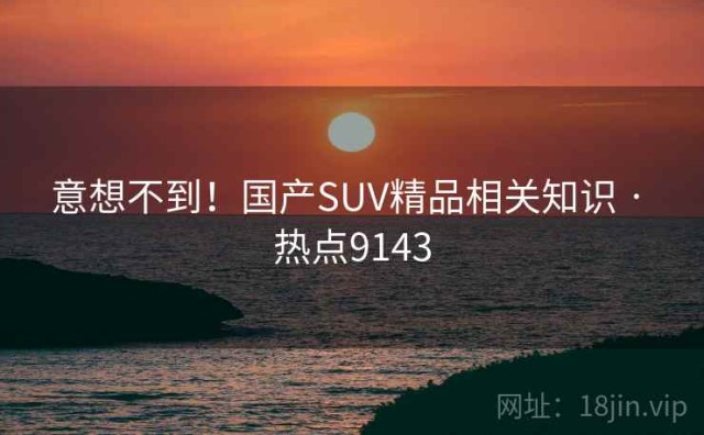 意想不到！国产SUV精品相关知识 · 热点9143