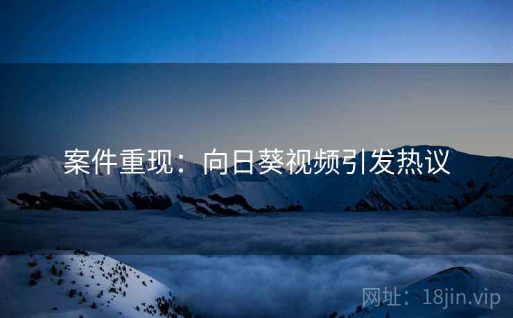 案件重现：向日葵视频引发热议